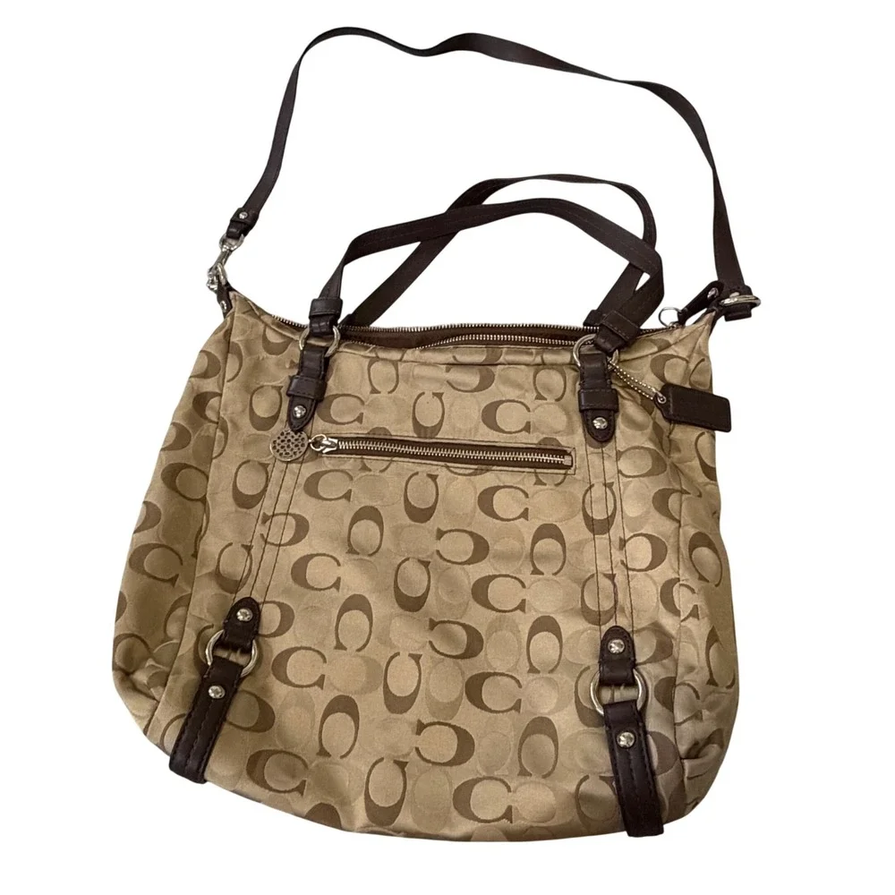 Coach Alexandra Signature Tri-Color Convertible Satchel Shoulder Bag F17580 Y2K